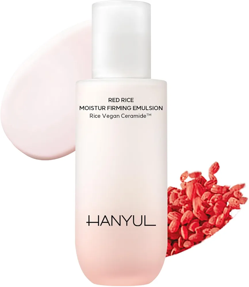 Hanyul Red Rice Moisture Firming Emulsion | Vegan Ceramide Lotion with Korean Rice for deep Hydration, Vegan Collagen for firming, Dermatologist-tested, Korean Skin Care 4.23 fl.oz.