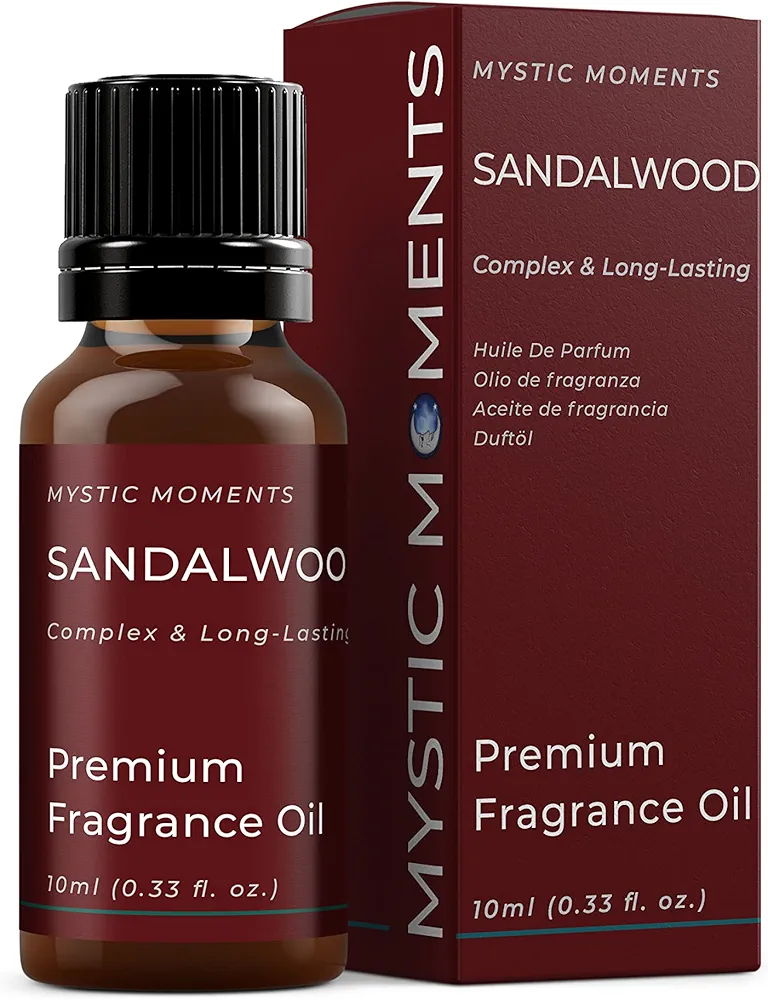 Mystic Moments | Sandalwood Fragrance Oil - 10ml - Perfect for Soaps, Candles, Bath Bombs, Oil Burners, Diffusers and Skin & Hair Care Items