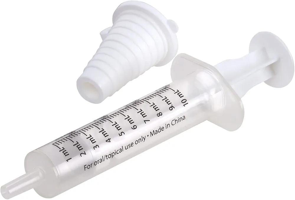 EZY DOSE Kids Medicine Spoon & Syringe, 10mL Capacity, Calibrated for Liquid Medicine Dosing, Includes Bottle Adapter