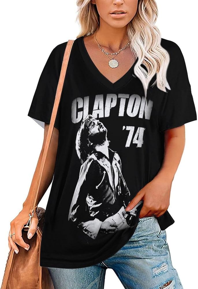 Womens T Shirt V-Neck Short Sleeve Shirts Summer Tunic Tee Tops Loose Casual Graphic Blouse, 4X-Large