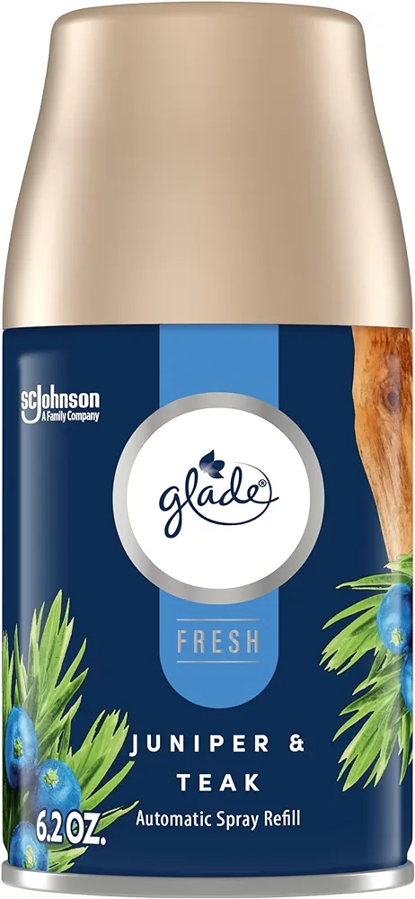 Glade Automatic Spray Refill, Air Freshener for Home and Bathroom, Juniper & Teak, Fresh Collection, 6.2 Oz