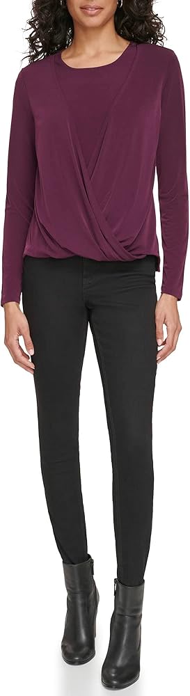 Calvin Klein Women's SPORTSWEAR KNIT,AUBERGINE,XL