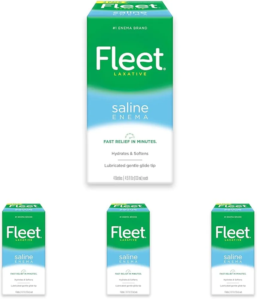 Fleet Laxative Saline Enema for Adult Constipation, 4.5 fl oz, 4 Bottles (Pack of 4)