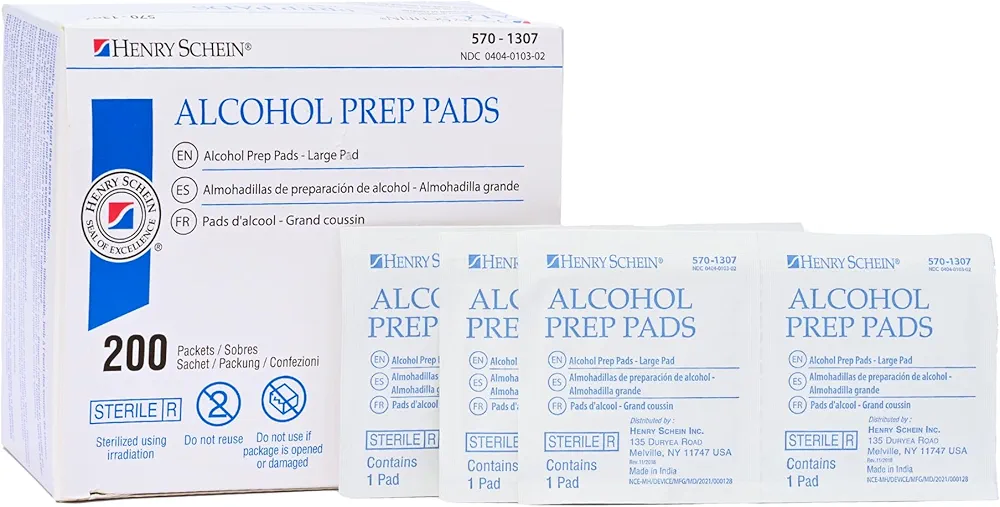 Alcohol Prep Pads, Large, 2-ply, Sterile, Pack of 2 (400)