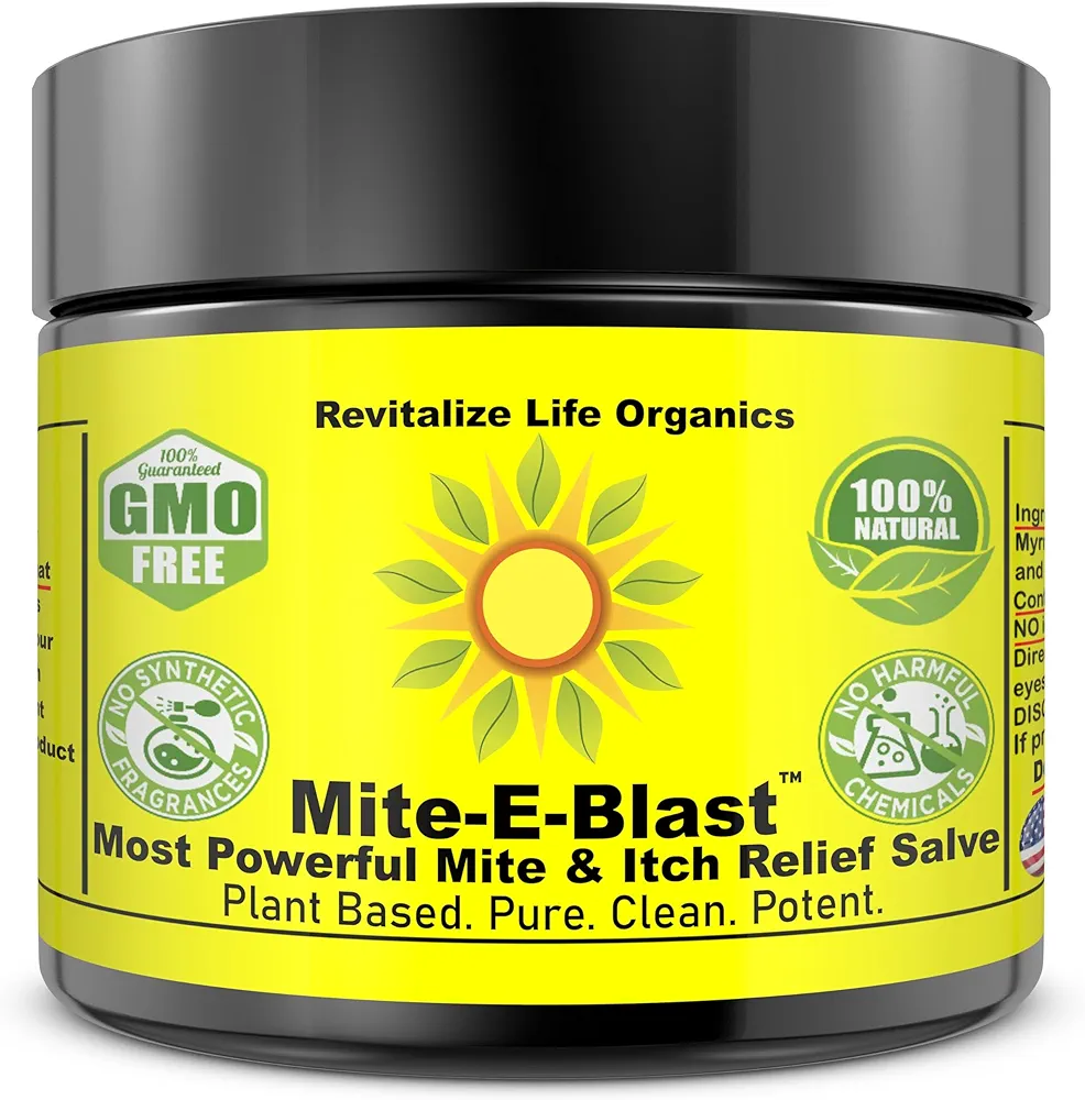 Mite-E-Blast Relief Salve Plant Powered Potent Fights Mite Insect Bite Itch Mite Woes Embrace Natural Power Neem Tea Tree Oil Goodbye Discomfort Hello to Freedom