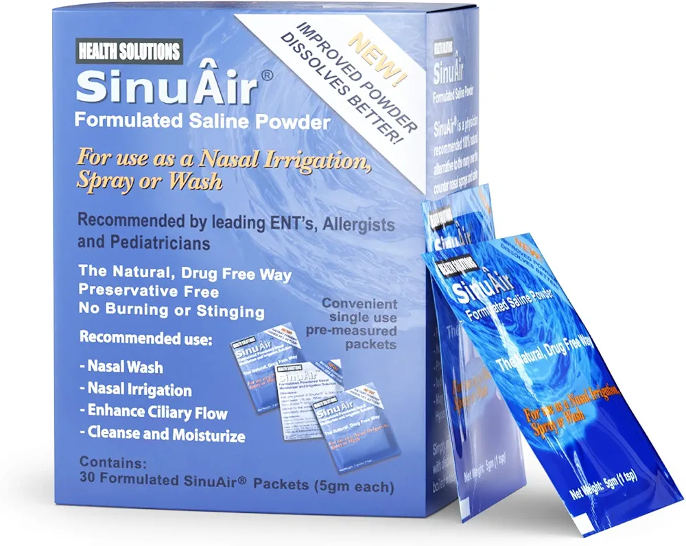 SinuAir Powdered Nasal Irrigation Solution and Moisturizer Packets