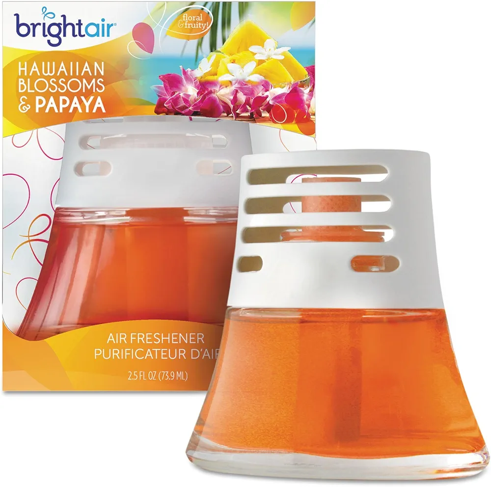 BRIGHT Air 900021 Scented Oil Air Freshener, Hawaiian Blossoms and Papaya, Orange, 2.5oz