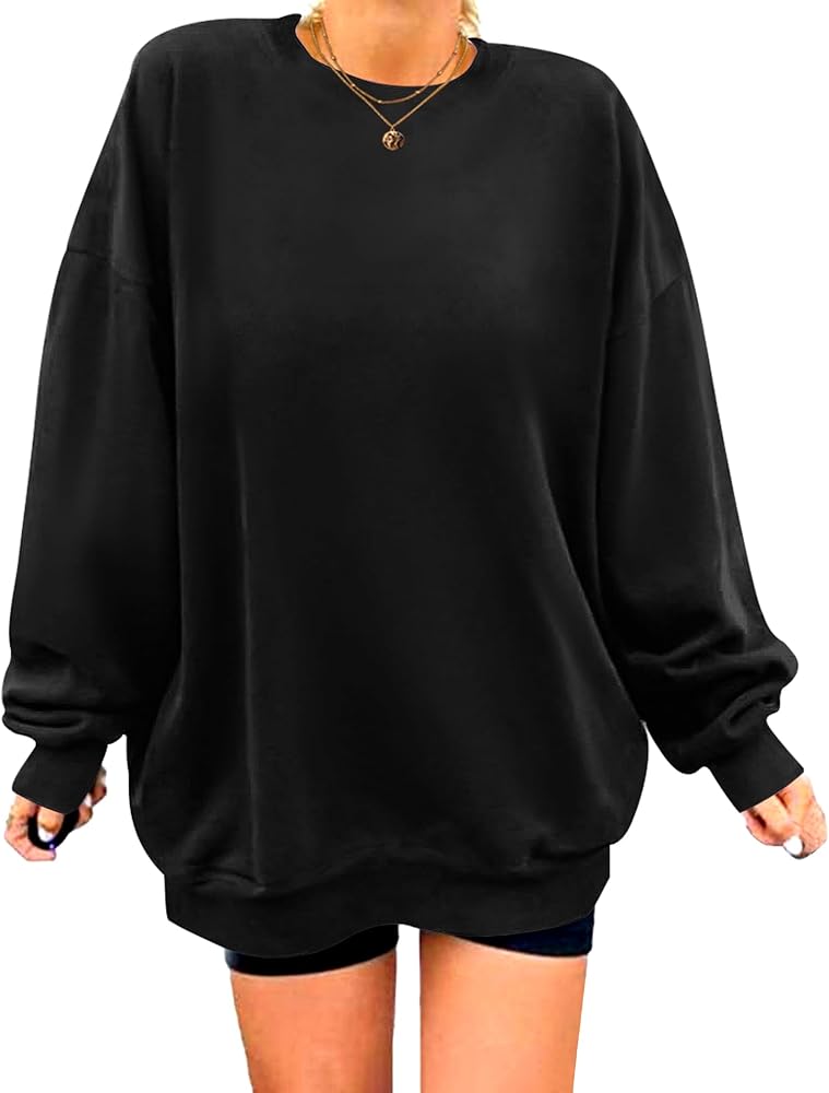 Zeagoo Womens Oversized Sweatshirts Graphic Print Long Sleeve Crewneck Lightweight Hoodies Thin Casual Loose Pullover Tops