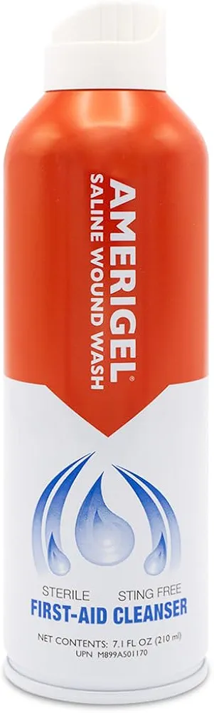 AMERIGEL - Saline Wound Wash - First Aid Cleansing Solution - Advanced Skin and Wound Care - 7.1 Oz.