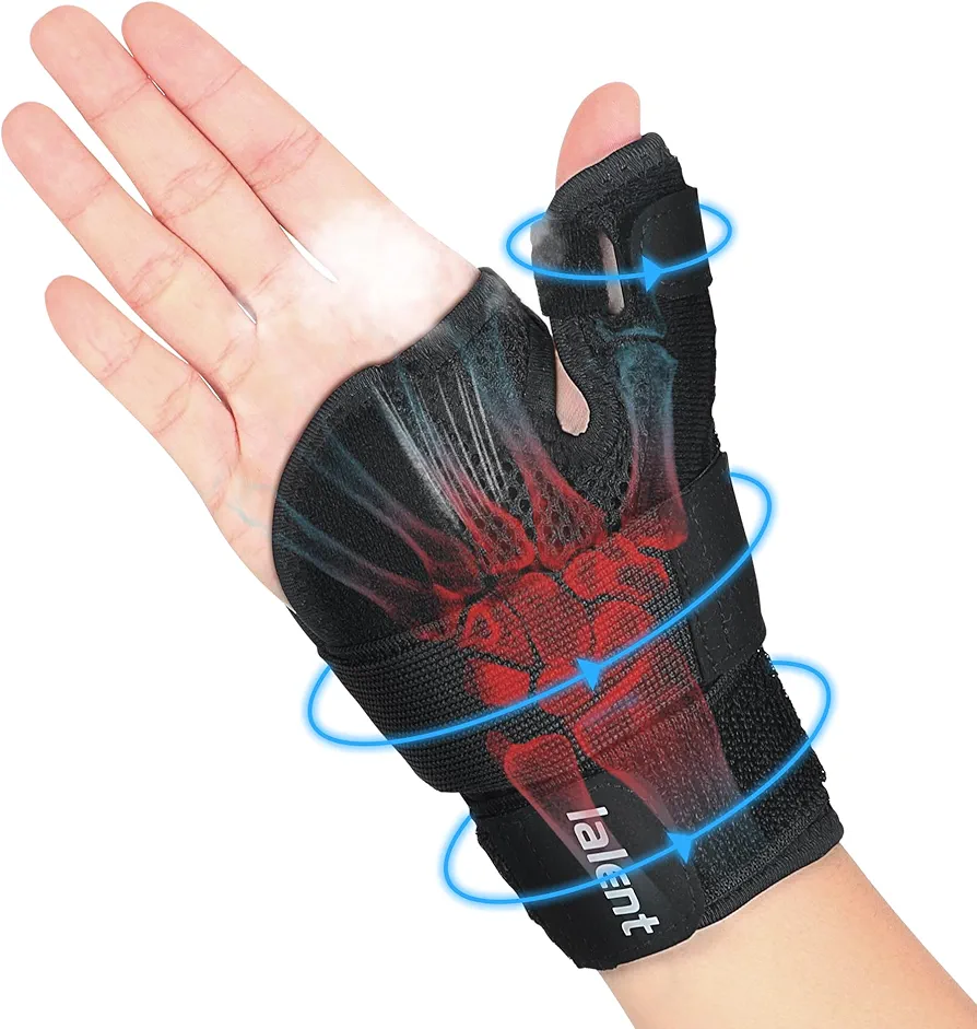 Thumb Brace for Right or Left Hand, Trigger Thumb Spica Splint for Carpal Tunnel, Tendonitis, & Arthritis in Hands or Fingers, CMC, Pain Relief - Wrist Brace for Women Men (Large)