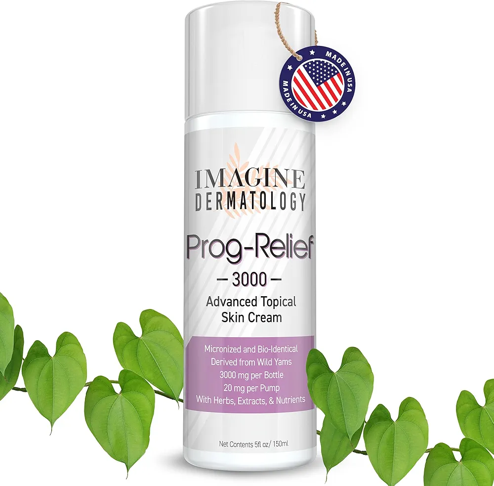 Bio-Identical Progesterone Cream, 50% More - 3000mg, Micronized USP from Wild Yam Prog-Relief Cream, 150 Pump Applications, Paraben-Free, Soy Free, the Female Mid-Life Solution, USA Made