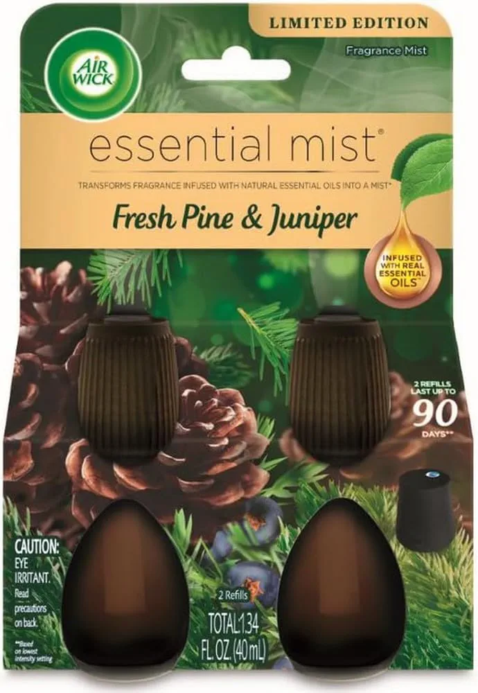 Air Wick Essential Mist – Twin Refill Fresh Pine & Juniper, 2 Refills