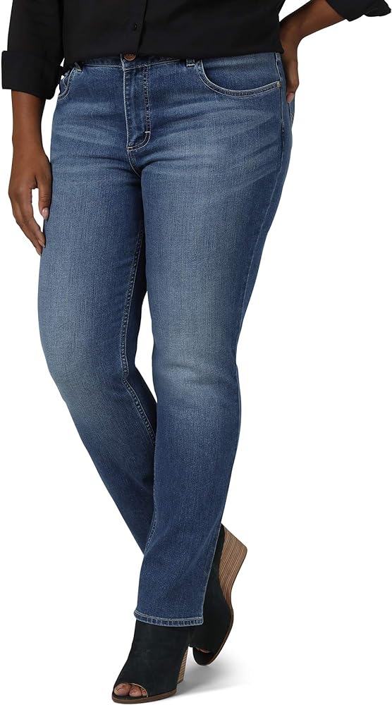 Riders by Lee Indigo womens Plus Size Midrise Straight Leg Jean