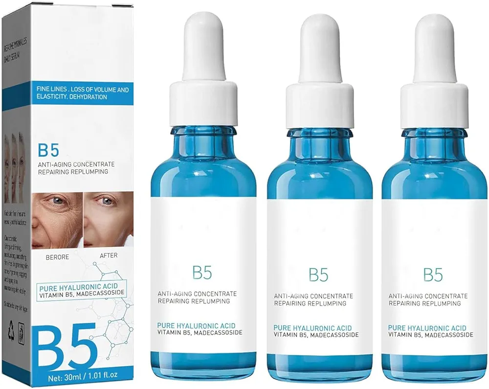 3pcs Hyalu B5 Serum - Botox Face Serum - Botox in a Bottle Instant Face Tightening - Anti Aging Serum - Solution Facial Serum for Face Fade Fine Lines