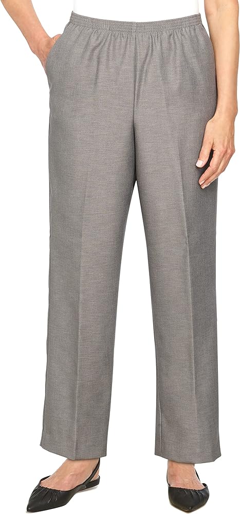 Alfred Dunner Womens Plus-Size Solid Short Pant, Grey, 26