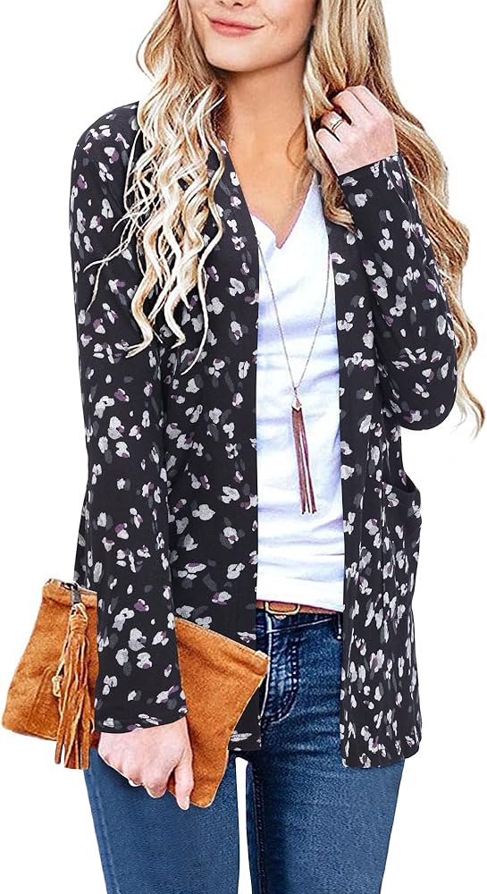 ULTRANICE Cardigan Sweaters Womens Fashion 2024 Fall Lightweight Long Sleeve Casual Tops Clothes Outfits with Pockets