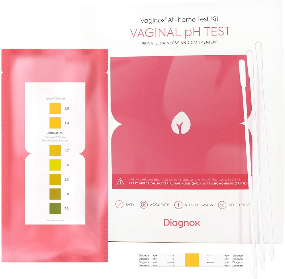 Vaginal PH Test Kit with Sterile Swabs - Vaginal PH Balance and Yeast Infection Test - Individually Packed BV Test Strips for Women - FSA HSA Approved Feminine PH Test Strips (10)