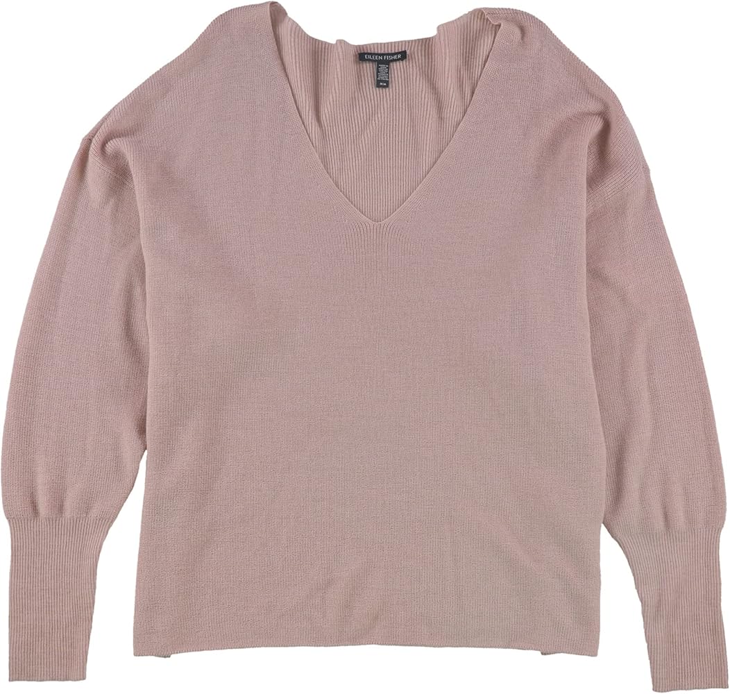 Eileen Fisher Womens Ribbed Pullover Sweater