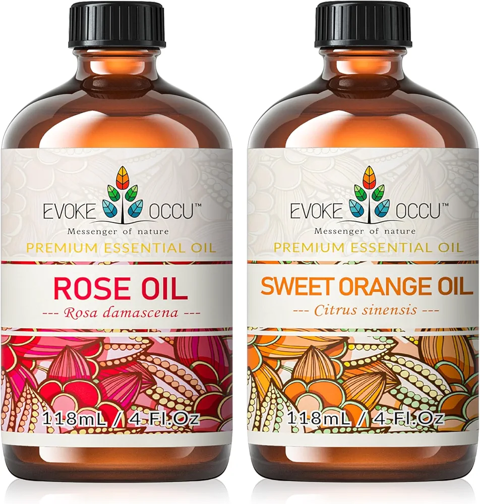 EVOKE OCCU Rose Essential Oil and Sweet Orange Essential Oil - 4 Fl Oz