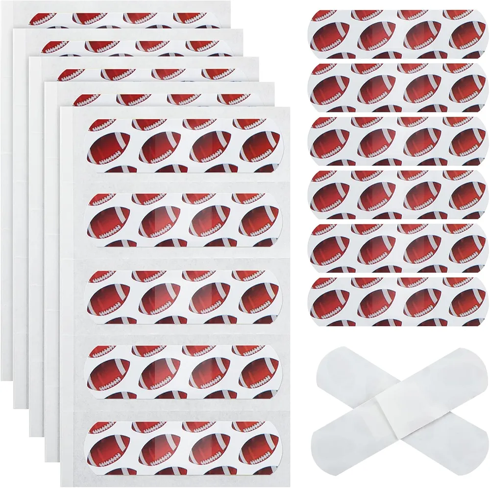 150 Pcs Football Ball Shaped Self Adhesive Bandages Sport First Aid Bandages PE Waterproof Flexible Bandages for Wounds Protection Care Kids Adult Football Gift Supplies