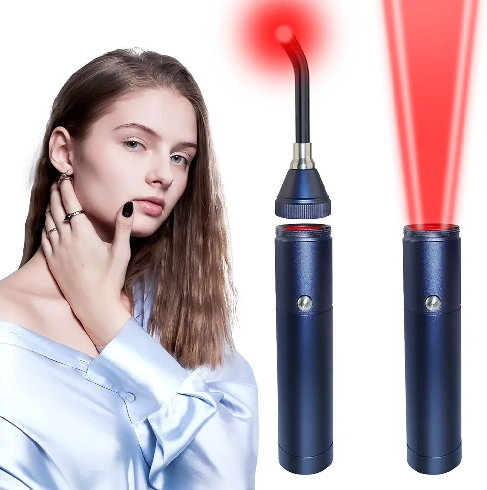 Red Light Therapy Device, Cold Sore Canker Sore Fever Blister Treatment Healing Pain Relief for Lips, Infrared Light Therapy Wand for Mouth Nose Ear Knee Feet Hands Joint Muscle Ankle Dogs