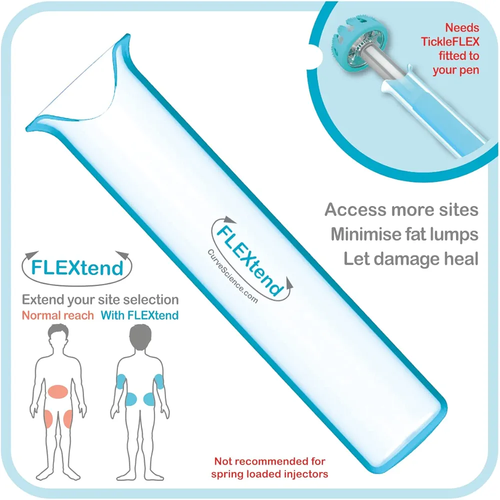 FLEXtend for Use with TickleFLEX for Extending Pen Needle Injection Sites, Minimizing Flat Lumps & Allowing Damage Heal - Simple & Effective Solution for lipohypertrophy (FLEXtend)