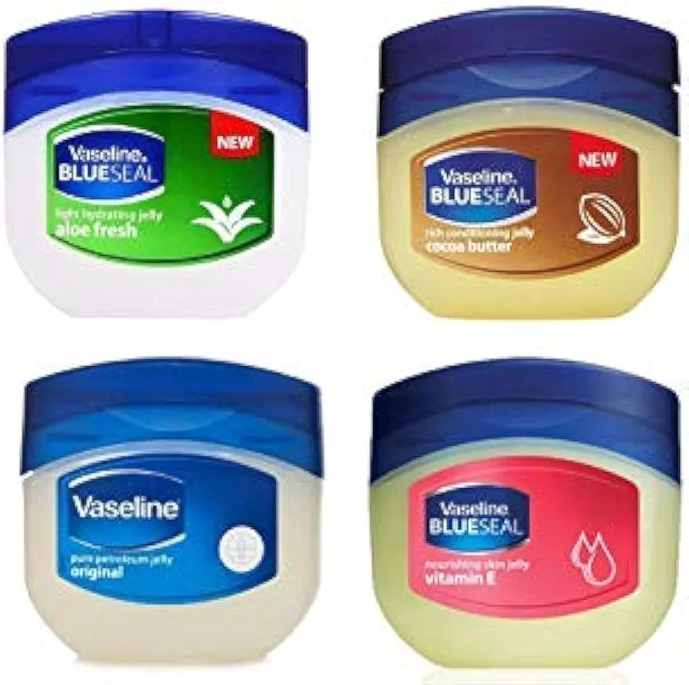 Vaseline Blue Seal Series (Variety 4 Pack)Cocoa Butter, Vitamin E, Aloe fresh, Original