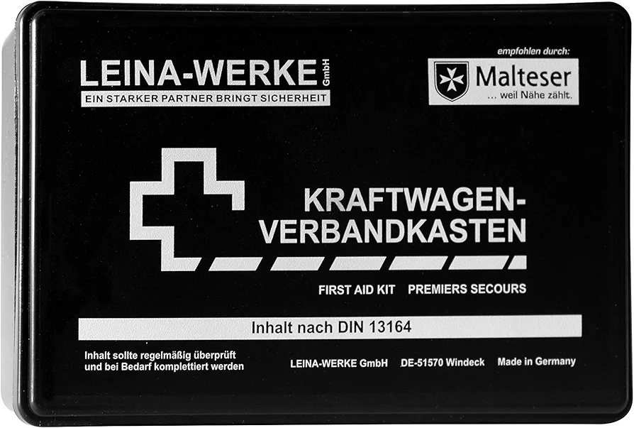 10002 Medical Kit for Cars Standard, Black/White