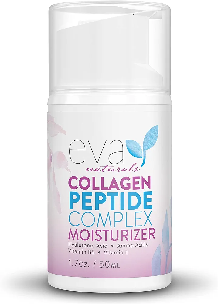 Eva Naturals Collagen Face Moisturizer Peptide - Anti-Wrinkle Facial Moisturizer For Face - Deeply Hydrating Multi-Peptide Collagen Boosting Face Cream, Facial Skin Care For Smoother Skin - 50ml