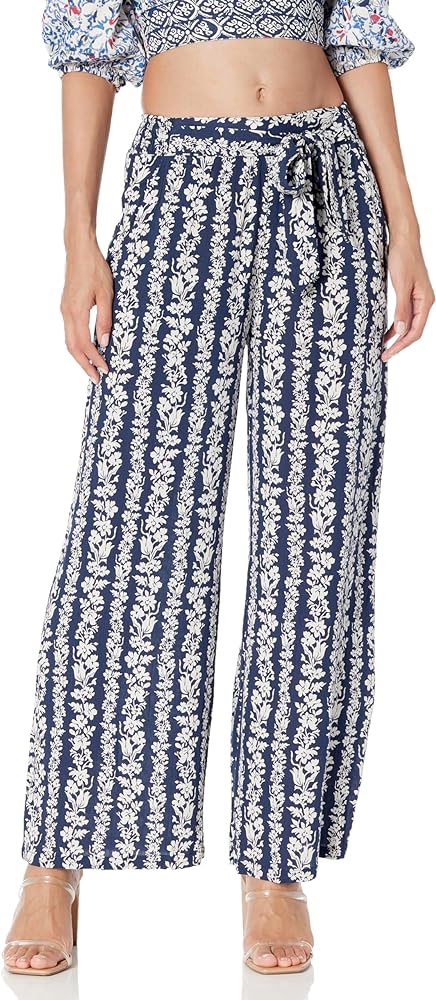 Angie Women's Wide Leg Pants with Self Tie