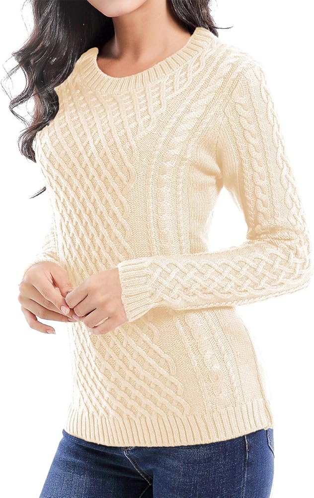 v28 Women Crew Neck Knit Stretchable Elasticity Long Sleeve Sweater Jumper Pullover