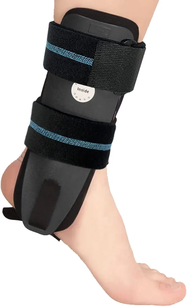 Velpeau Ankle Brace - Stirrup Ankle Splint - Adjustable Rigid Stabilizer for Sprains, Tendonitis, Post-Op Cast Support and Injury Protection for Women and Men (Foam Pads, Large - Left Foot)