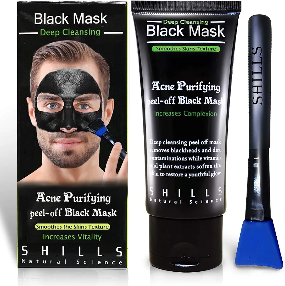 SHILLS Blackhead Remover, Pore Control, Skin Cleansing, Purifying Bamboo Charcoal, Peel Off Face Mask,1 Bottle(1.69 fl. oz)