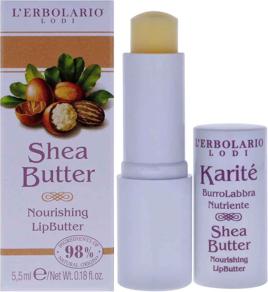 LErbolario Nourishing Lip Balm, Shea Butter, 0.18 oz - Lip Butter - With Shea Butter - Moisturizing and Nourishing - For Dry Lips - Cruelty-Free