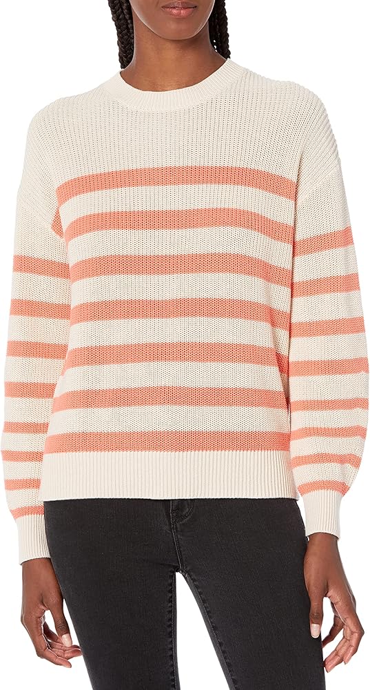 Velvet by Graham & Spencer Women's Wren Textured Cotton Striped Sweater