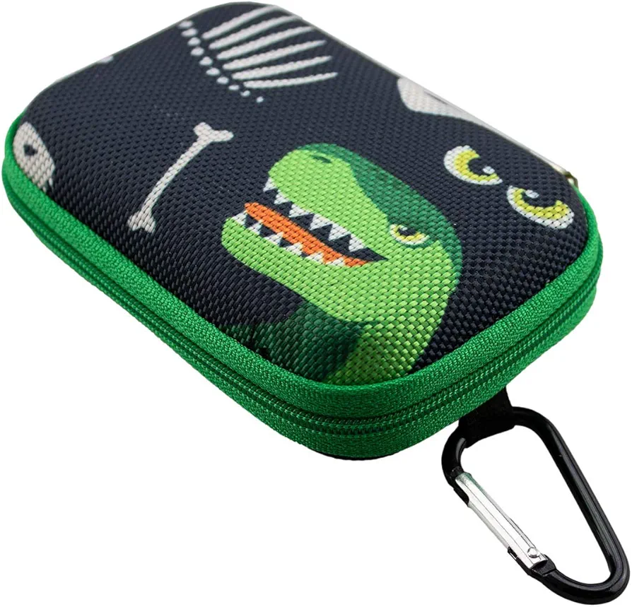 Blood glucose meter Hard Case suitable for Freestyle Libre 1/2 / Insulinx / 14 Day in Dinosaur Design - black, diabetic storage case