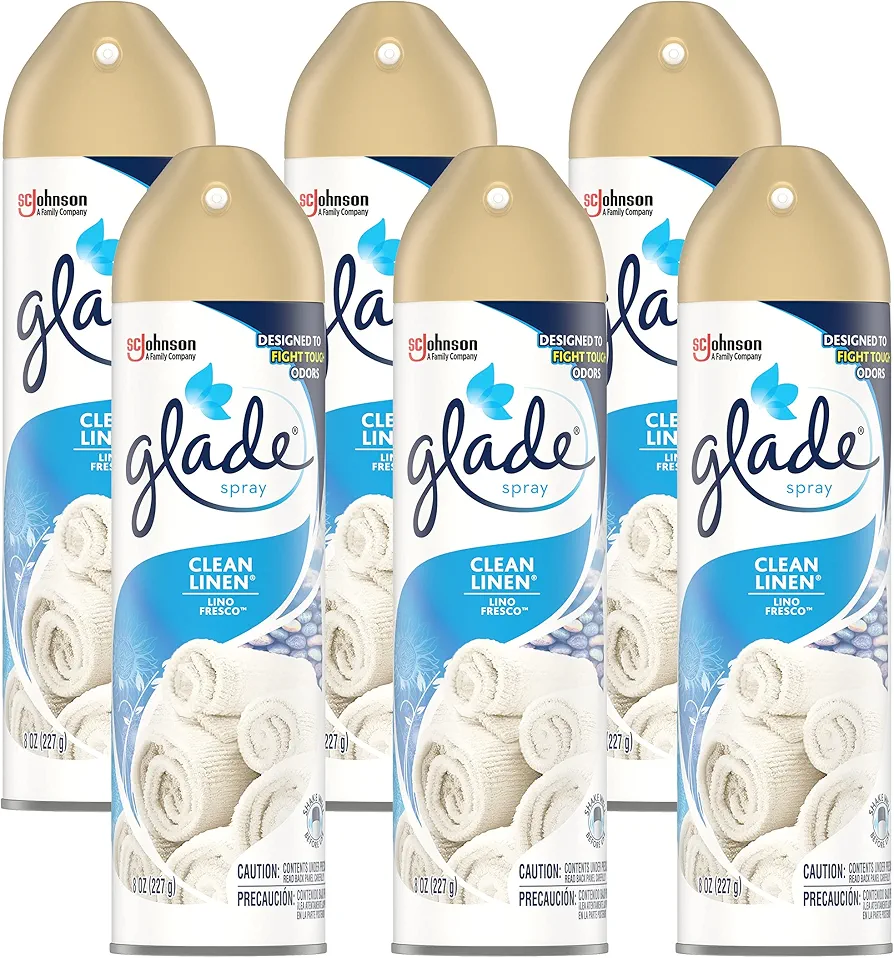 Glade Aerosol Air Freshener Clean Linen, 8 OZ (Pack of 6)