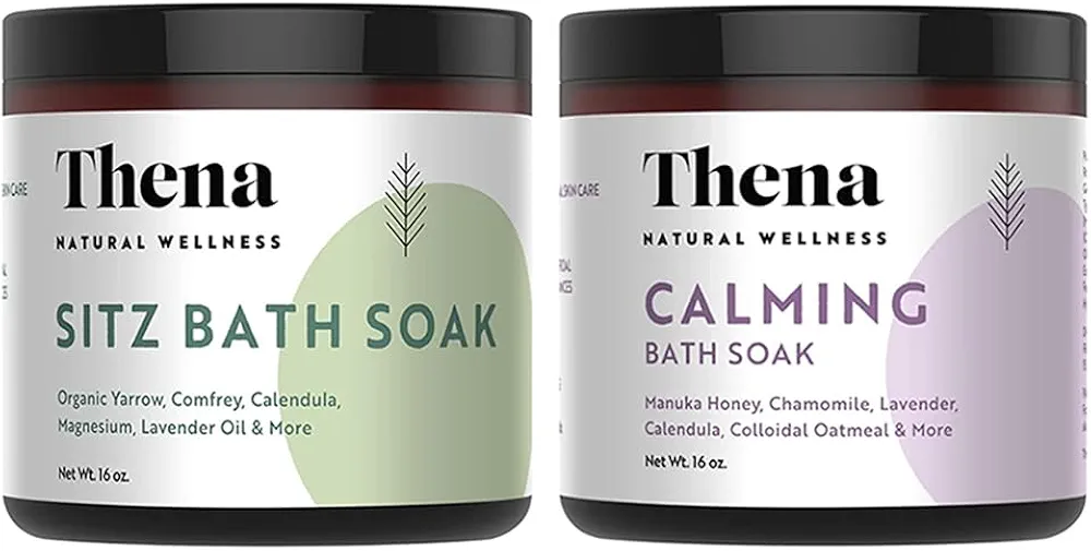 Thena Organic Sitz Bath Soak and Organic Calming Bath Soak Bundle