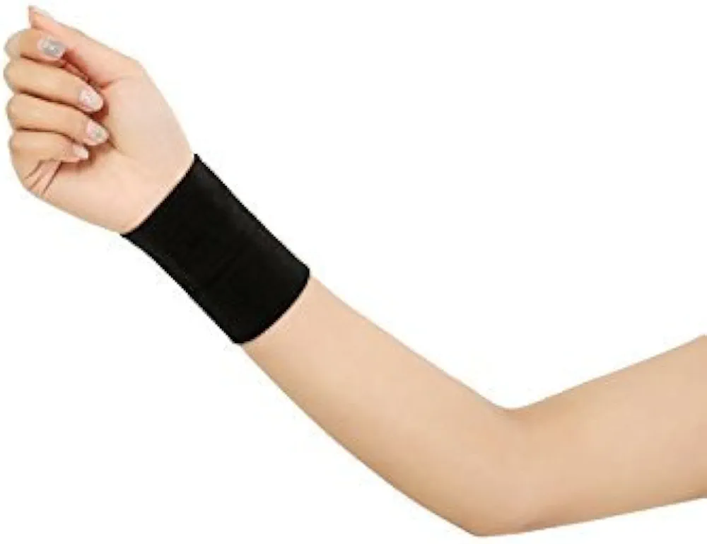 Black/Skin Forearm Tattoo Cover Up Bands Wrist Brace Support Compression Sleeve Carpal Tunnel (1 Pair) (M(15-17cm), Black)