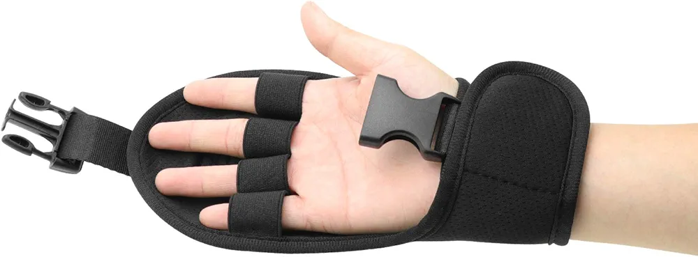 Biange Finger Splint Brace Ability, Rehabilitation Finger Gloves with stroke Hand Splint, Use for Brace Elderly Fist Stroke Hemiplegia Hand Training, Single Hand Grip Exercise (Black)