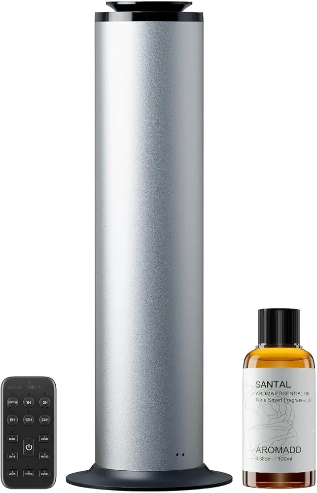 2800 sq.ft Floor Standing Waterless Diffuser, 600ml Scent Air Machine +100ml Santal Essential Oil for Diffuser