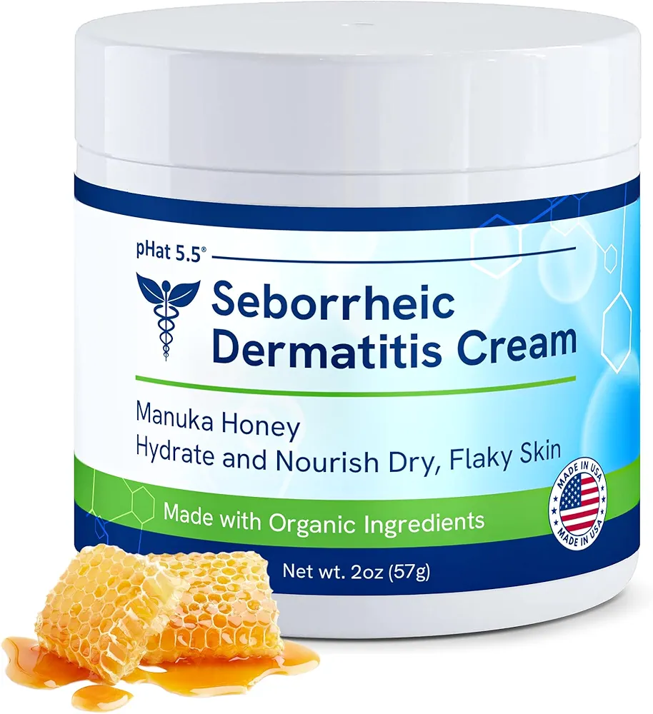 pHat 5.5 Seborrheic dermatitis Moisturizing Cream & Face Lotion for Women - Soothing Redness for Face & Body Cream - Hydrating Face Cream for Dry Skin & Anti Itch Lotion (2oz)