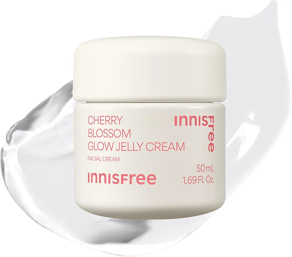 innisfree Cherry Blossom Glow Jelly Cream with Niacinamide for Smooth, Glowing Skin, Korean Skincare Hydrating Moisturizer