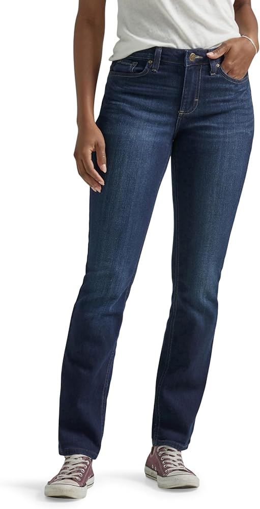 Lee Women's Petite Legendary Mid Rise Straight Leg Jean