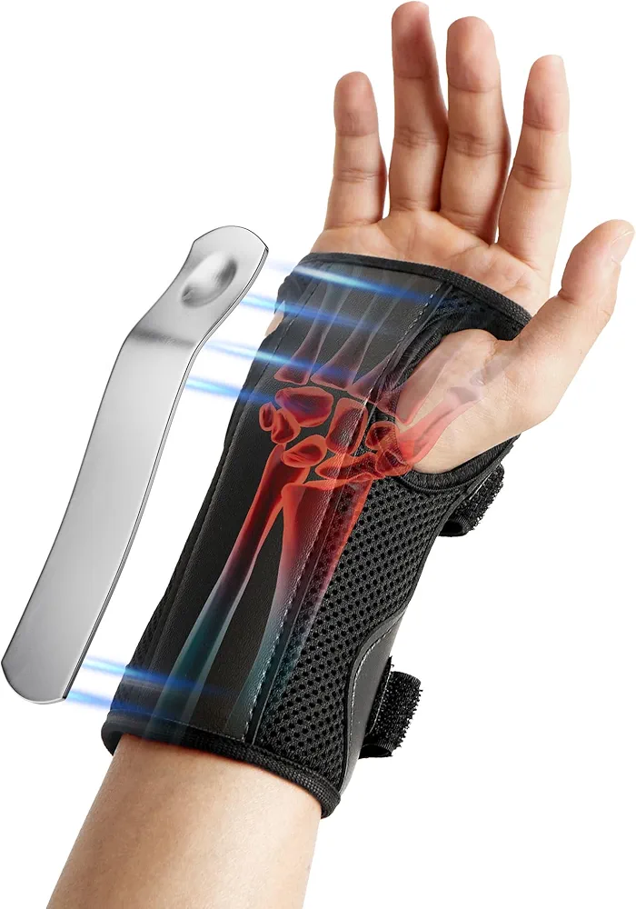 Wrist Brace for Carpal Tunnel - Carpal Tunnel Wrist Brace for Night Support, Fits Left & Right Hand, Relief Wrist Pain for Men and Women for Tendonitis Arthritis Sprains (5.5-8 inch)