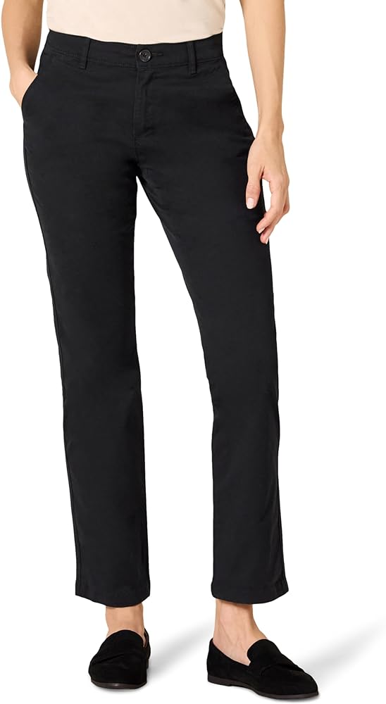 Amazon Essentials Women's Curvy Straight-Fit Stretch Twill Chino Pant