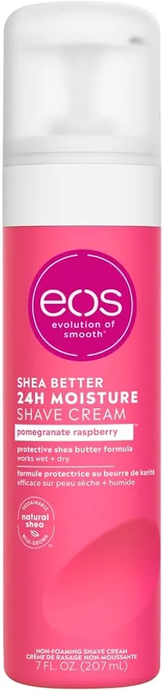 eos Shea Better Shaving Cream- Pomegranate Raspberry, Women's Shave Cream, Skin Care, Doubles as an In-Shower Lotion, 24-Hour Hydration, 7 fl oz