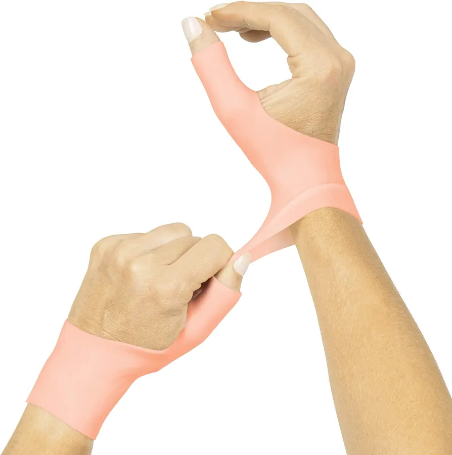 Vive Gel Thumb Wrist Support (Pair) - Hand Brace Cool Wrap For Arthritis Dequervains Tenosynovitis, Sprained Joint Pain, Left and Right Hand Stabilizer - Soft Comfort Splint For Tendonitis Strain