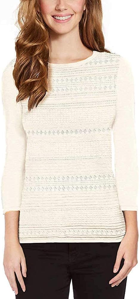 Buffalo Ladies' 3-Quarter Sleeve Sweater (White, S)