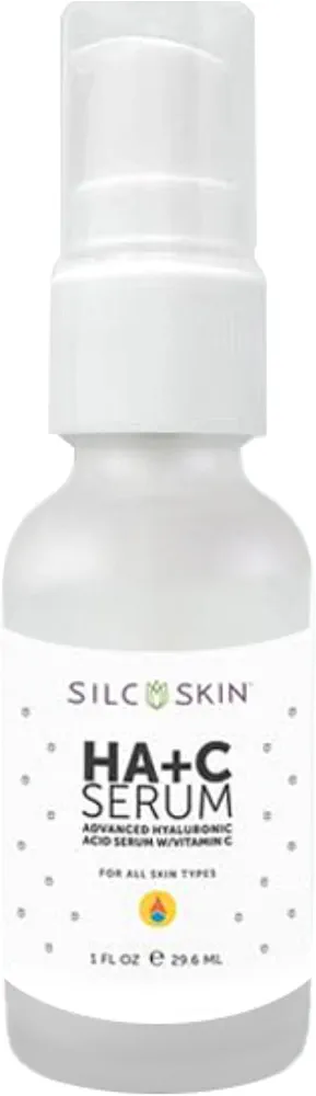 SilcSkin HA+C Serum - Hyaluronic Acid plus Vitamin C Face Serum For All Skin Types, Face Serum For Ultimate Hydration and Brightening, 1 Fl. Oz.